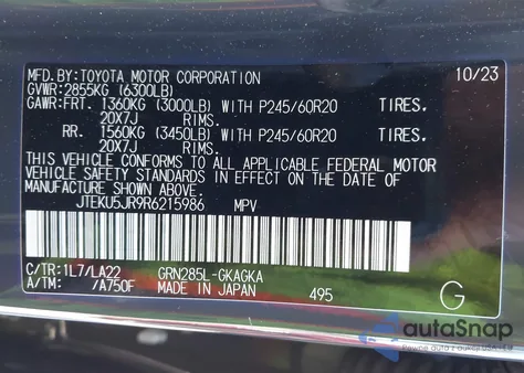 2024 Toyota 4Runner Limited z USA, uszkodzony, nr VIN JTEKU5JR9R6215986